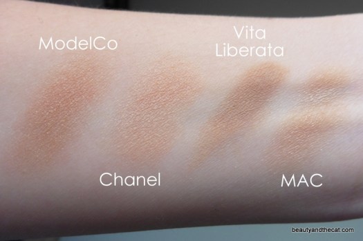 08 Vita Liberata Trystal Bronzing Minerals Swatch Comparison