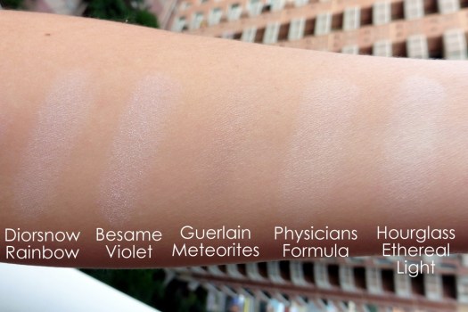 09 Dior Diorsnow Rainbow Powder Dupe Comparison Besame Guerlain Physicans Formula Hourglass