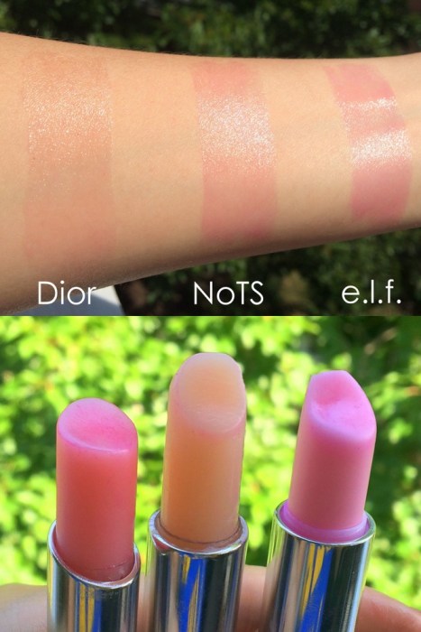 07 Dior Lip Glow NoTS Lip Shimmer Gloss elf Gotta Glow Lip Tint Swatch Dupes