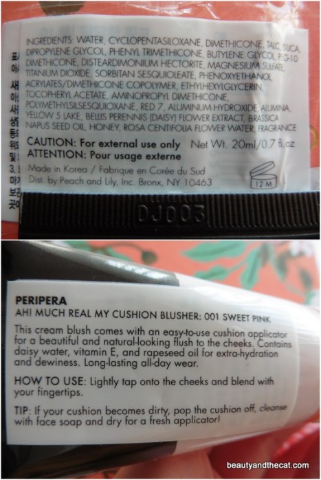 04 Peripera Ah Much Real My Cushion Blusher Ingredients