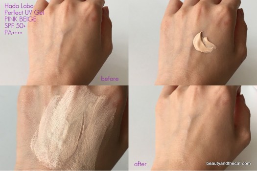 08b Hada Labo Perfect UV Gel Pink Beige Swatch